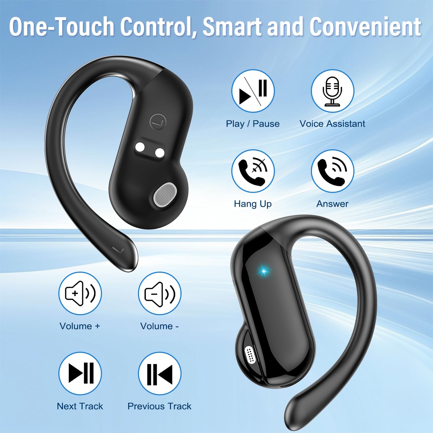 Open Ear Air Conduction Headphones - 2026 오픈형 이어버드 블루투스 5.4 무선