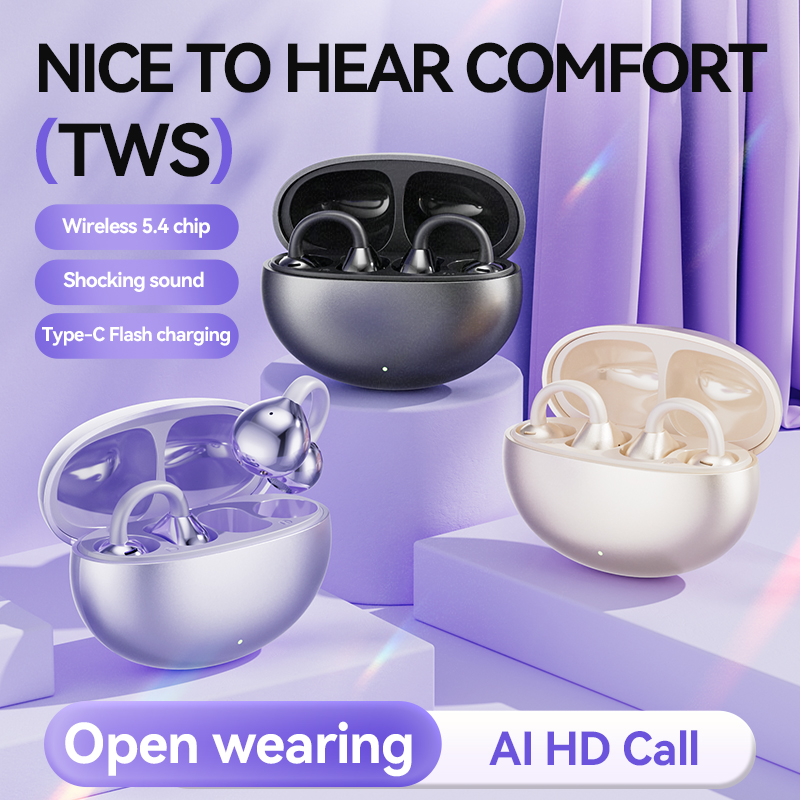 Open Ear Air Conduction Headphones - M91 이어 클립 무선 블루투스 이어폰