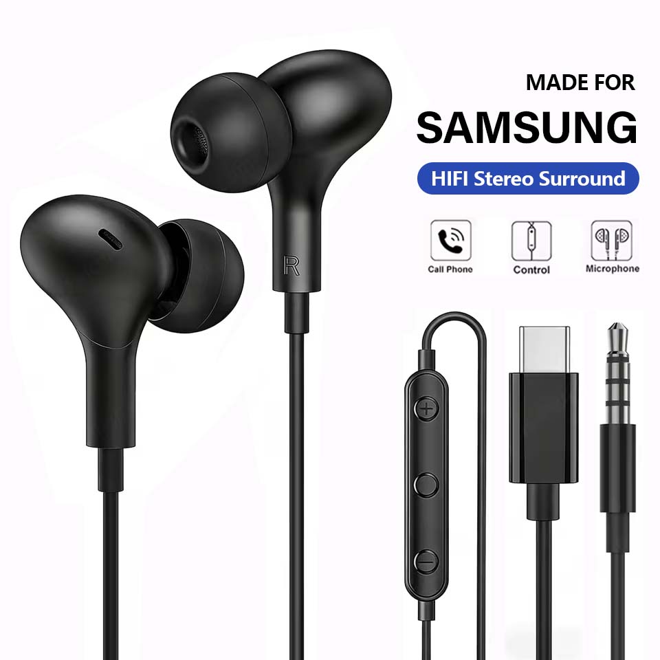 Type C Wired Earphones With Mic - 삼성 갤럭시 S24 S25 S26 울트라