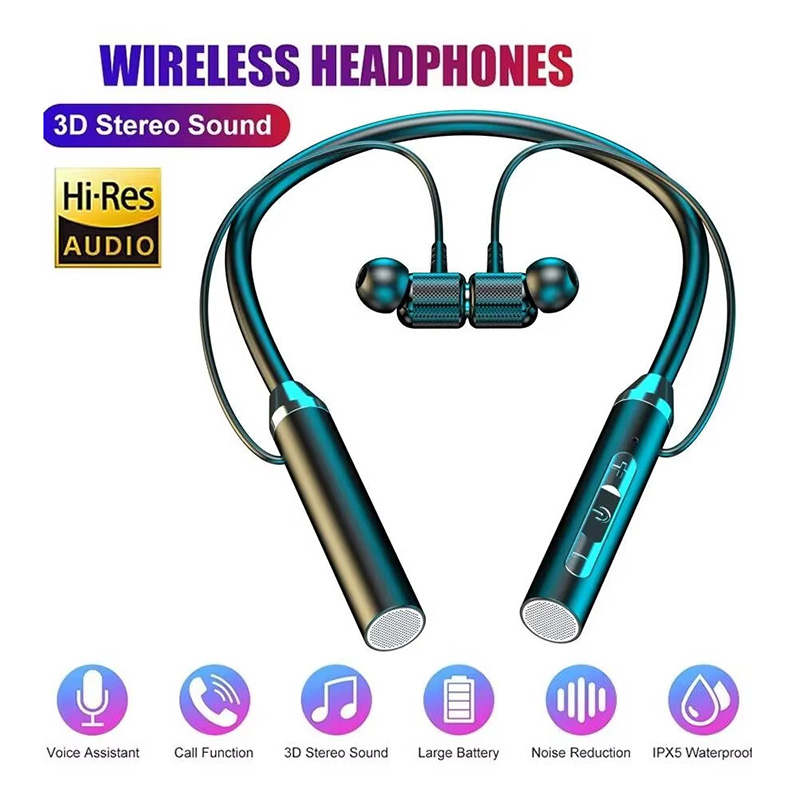 Magnetic Neckband Sports Earphones - 블루투스 5.0 넥밴드 이어폰 HiFi 스테레오