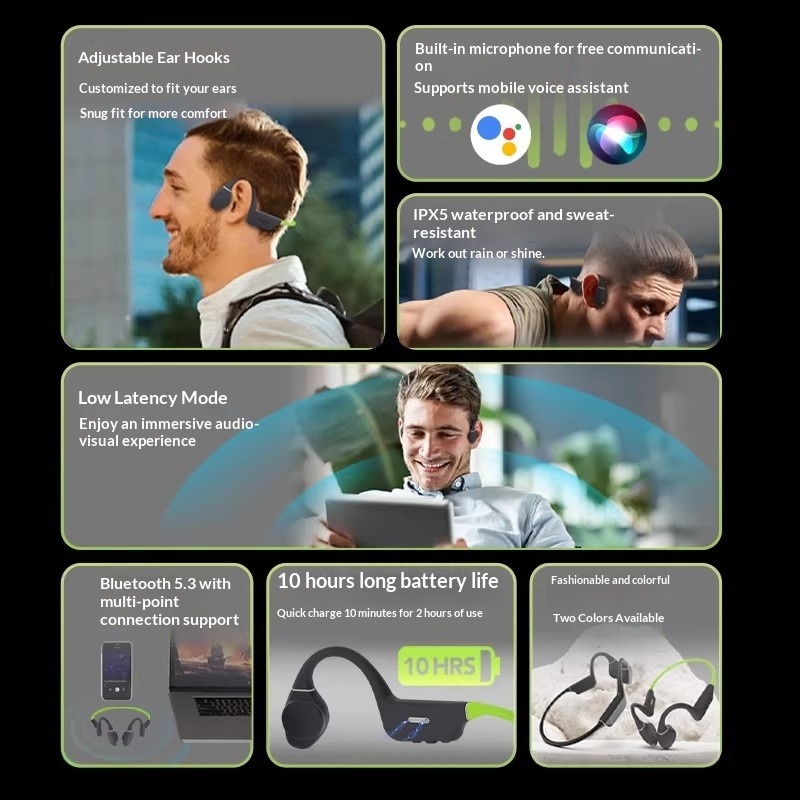 창의적인 방수 골전도 이어폰, 저지연 무선 스포츠 블루 - Headphones 리뷰 및 가격