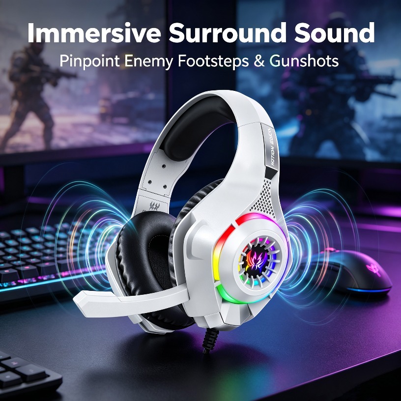 마이크가 장착된 유선 게이밍 헤드폰 RGB LED 오버 - Gaming Headset With Mic Rgb 리뷰 및 가격