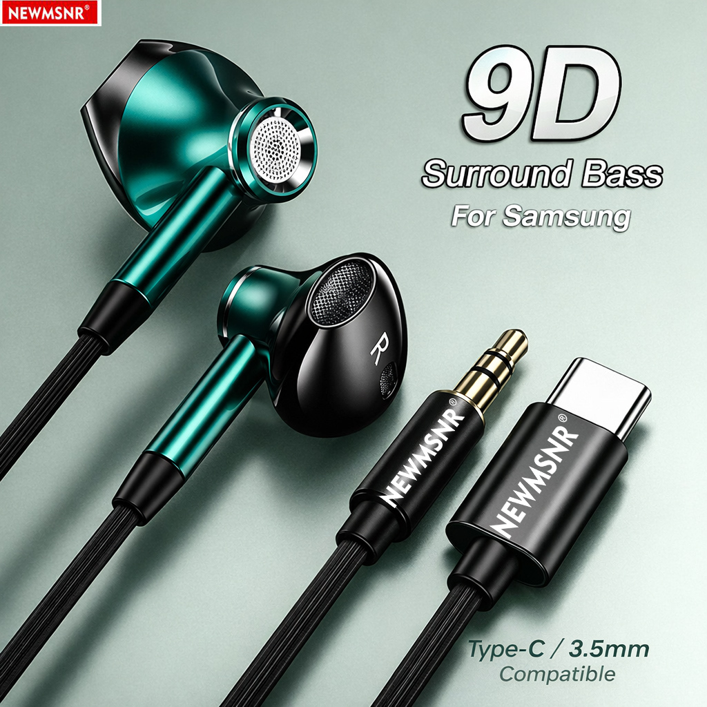 9D 서라운드 베이스 타입 C&3.5mm 헤드폰 유선  - Type C Wired Earphones With Mic 리뷰 및 가격