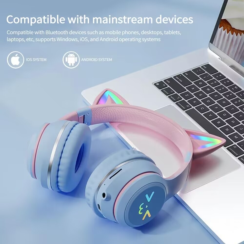 RGB 글로우 이어폰 무선 이어 버드 5.3 고양이 귀 - Gaming Headset With Mic Rgb 리뷰 및 가격