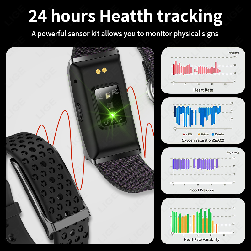 LIGE 100+ 스포츠 피트니스 트래커 스마트 팔찌  - Smartwatches 리뷰 및 가격