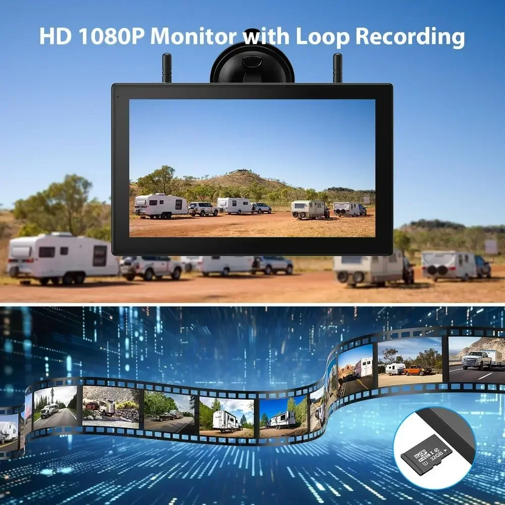 자석식 태양광 무선 후방 카메라 HD 1080P DVR - Cameras 리뷰 및 가격
